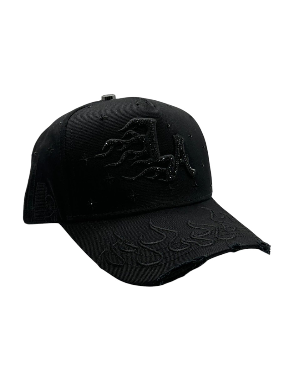 Gorra visera curva snapback casual Big Boss La Flame Black Klan para hombre