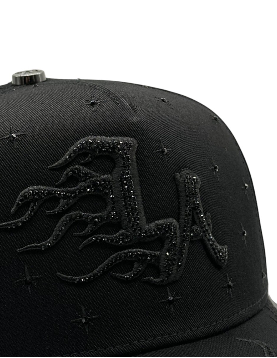 Gorra visera curva snapback casual Big Boss La Flame Black Klan para hombre