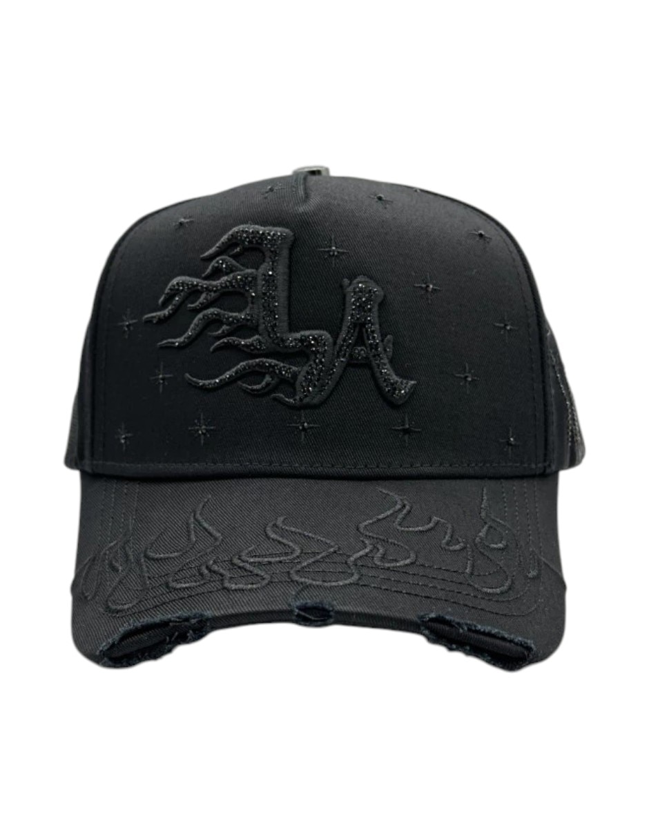 Gorra visera curva snapback casual Big Boss La Flame Black Klan para hombre