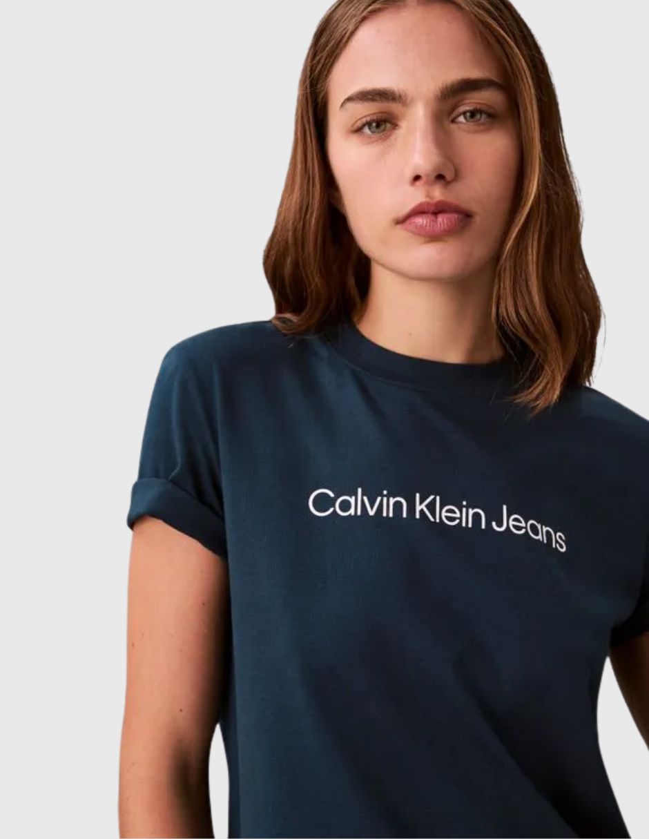 Playera manga corta cuello redondo mujer