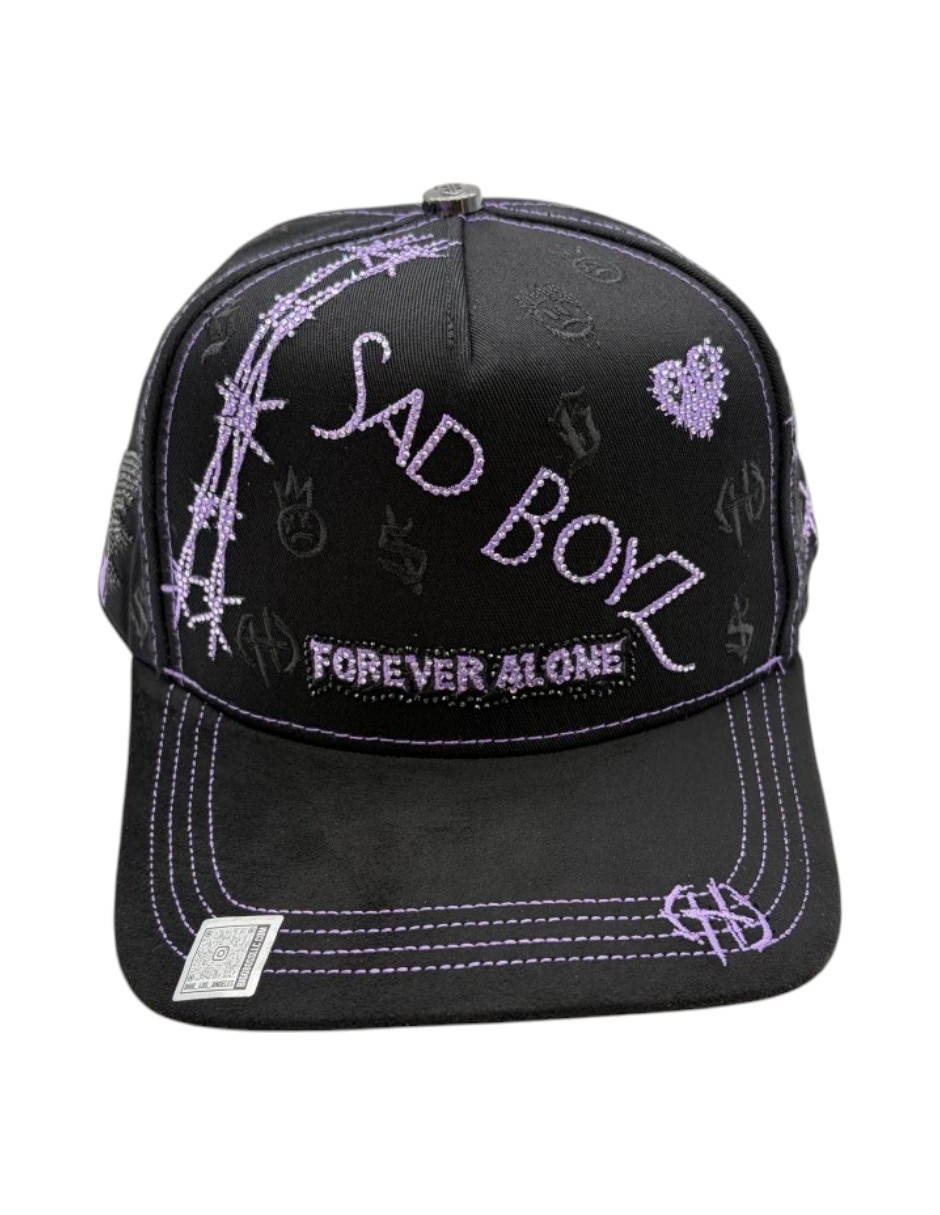 Gorra visera curva snapback sad boyz purple para hombre