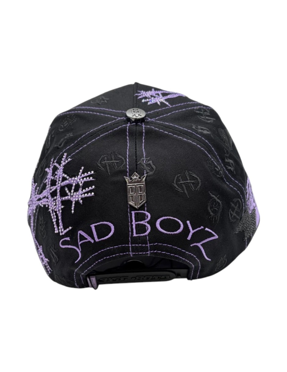 Gorra visera curva snapback big boss sad boyz purple para hombre