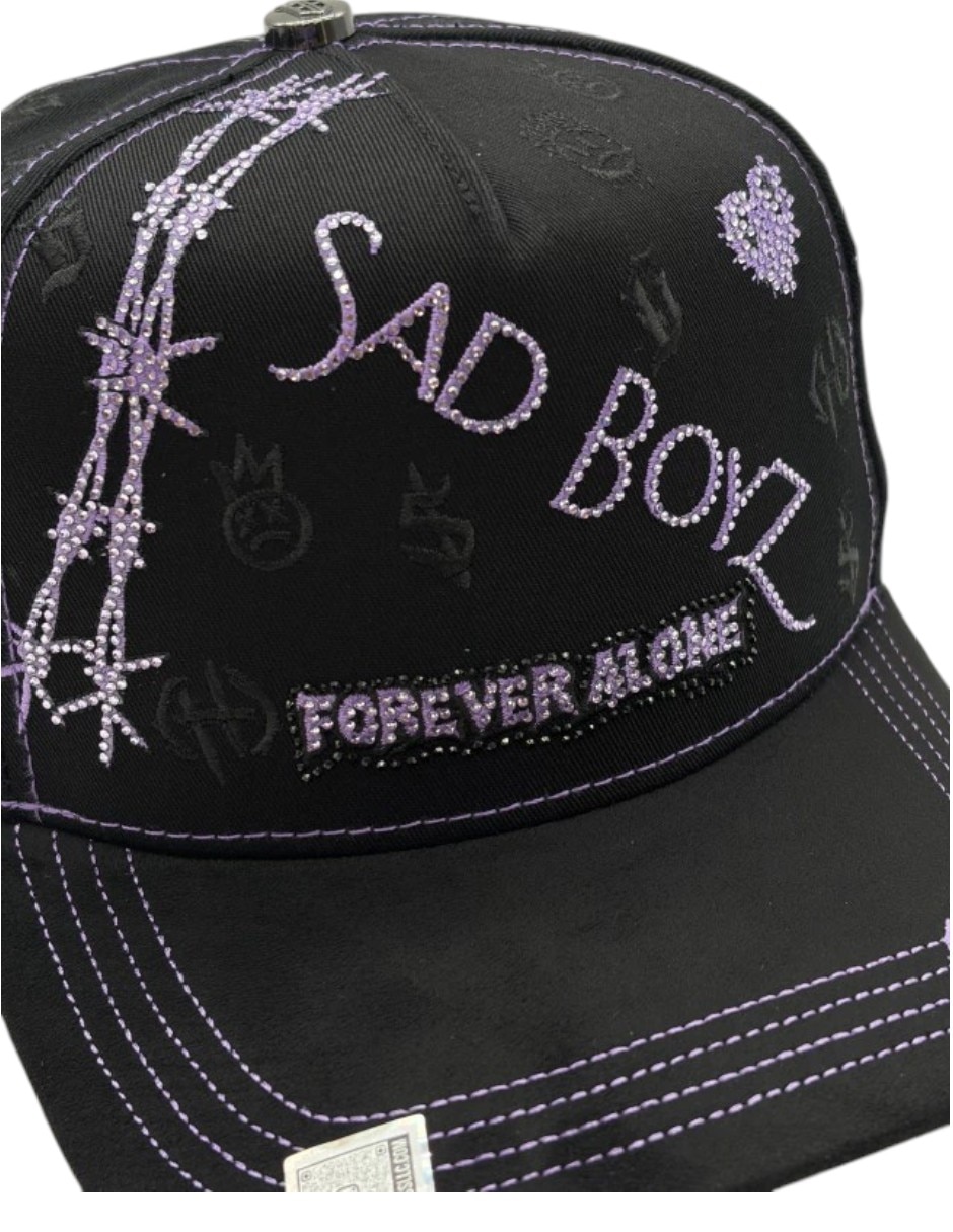 Gorra visera curva snapback big boss sad boyz purple para hombre