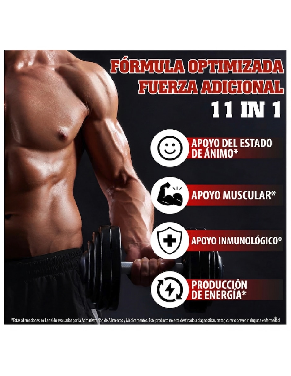 Testosterona 11 en 1 Fuerza Y Energía Masculina AGOBI de 120 cápsulas
