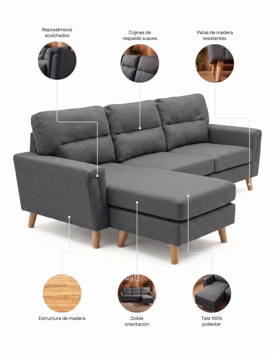 Sala modular Easy Living de poliéster