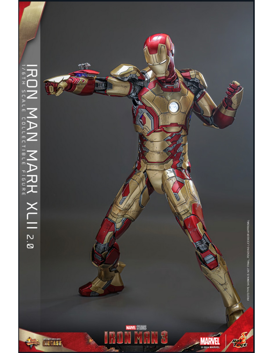 Figura de colección marvel avengers age of ultron iron man especial hot toys con luz