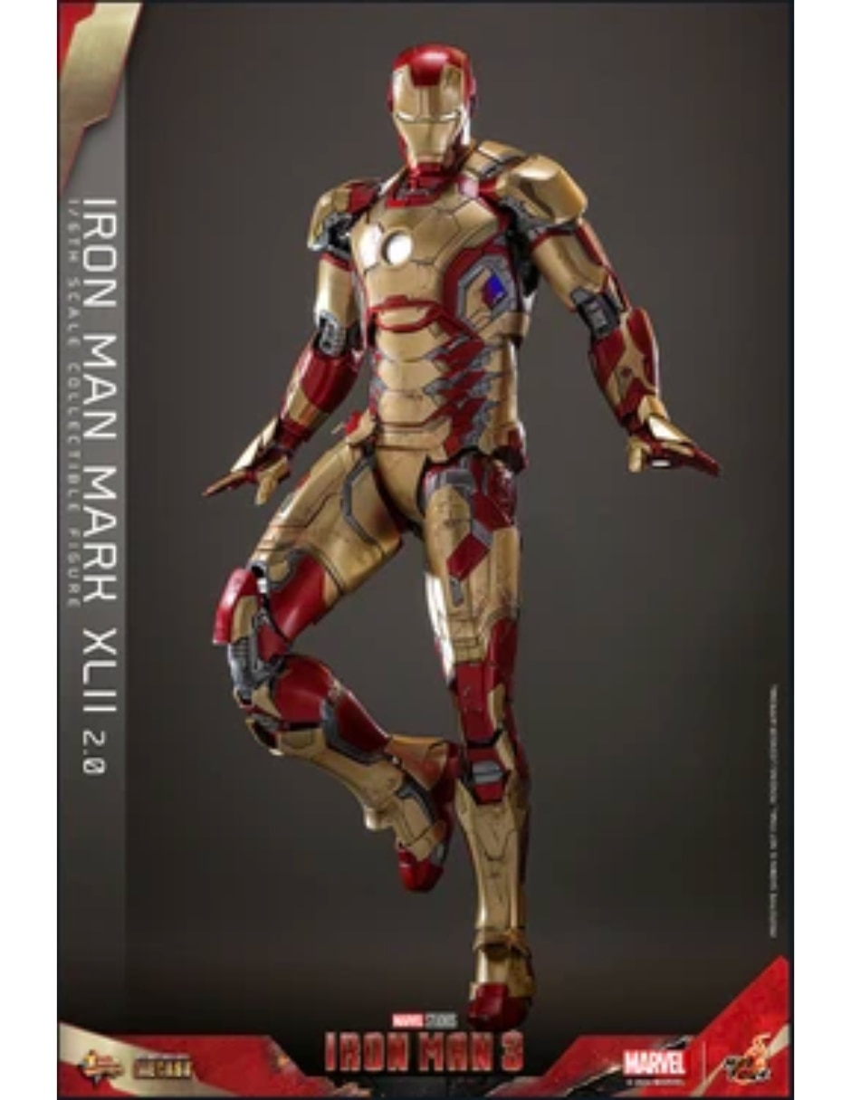 Figura de colección marvel avengers age of ultron iron man especial hot toys con luz
