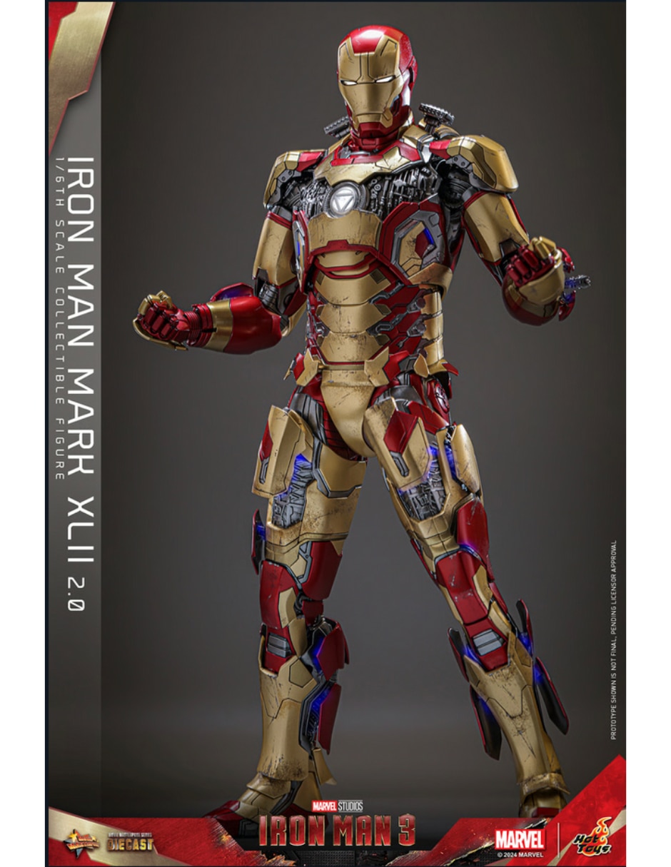 Figura de colección marvel avengers age of ultron iron man especial hot toys con luz