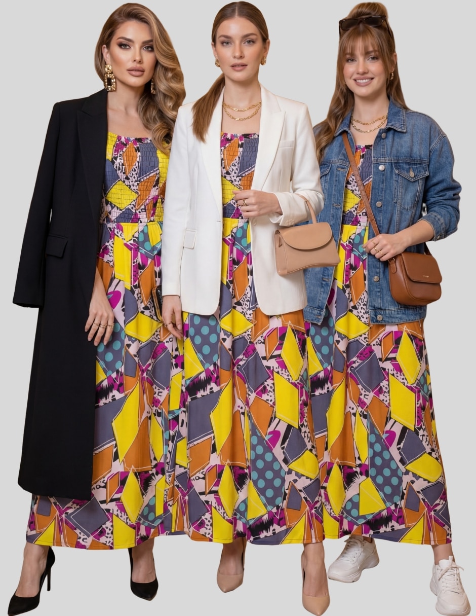 Vestido largo casual Malabis para mujer