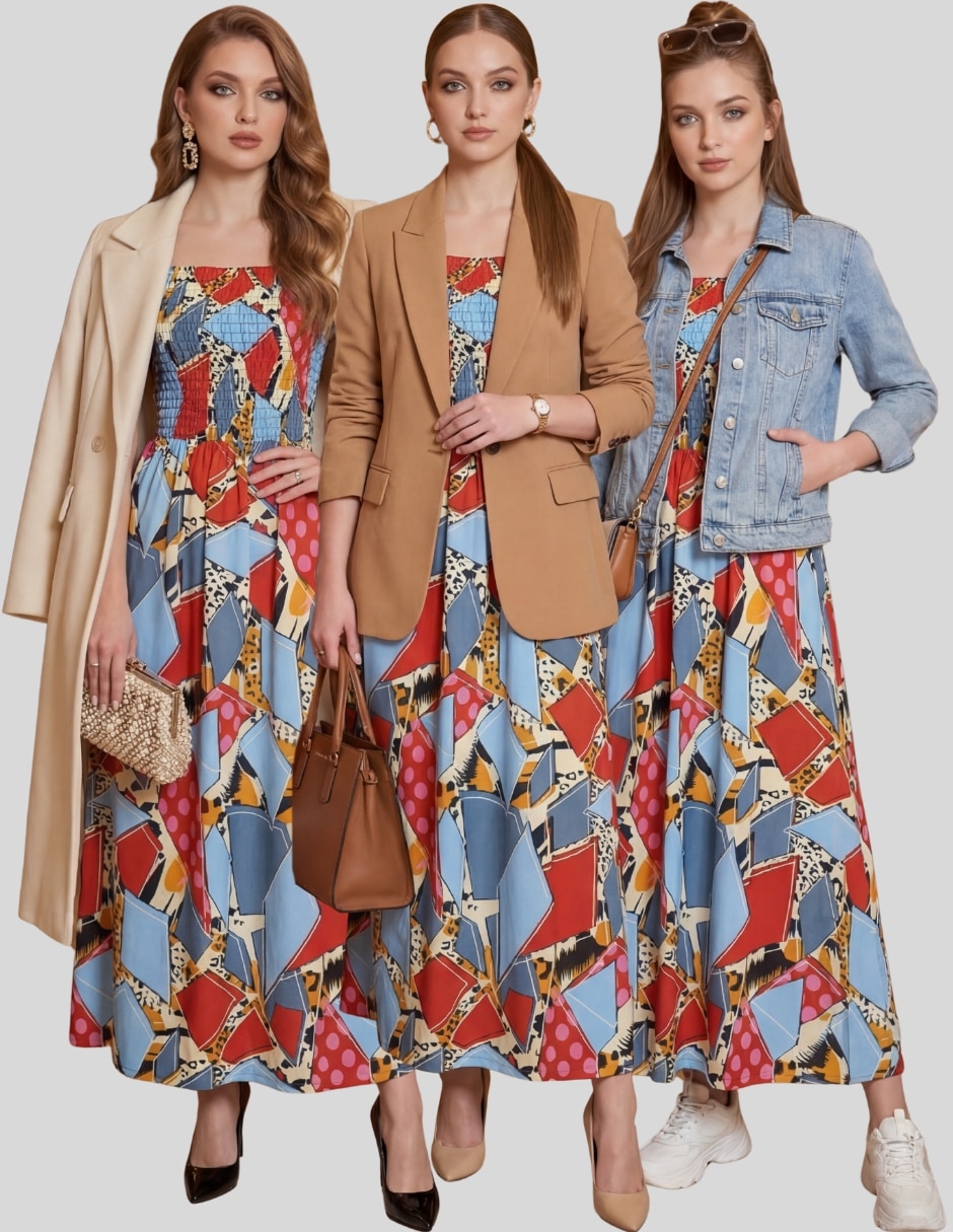 Vestido largo casual Malabis para mujer