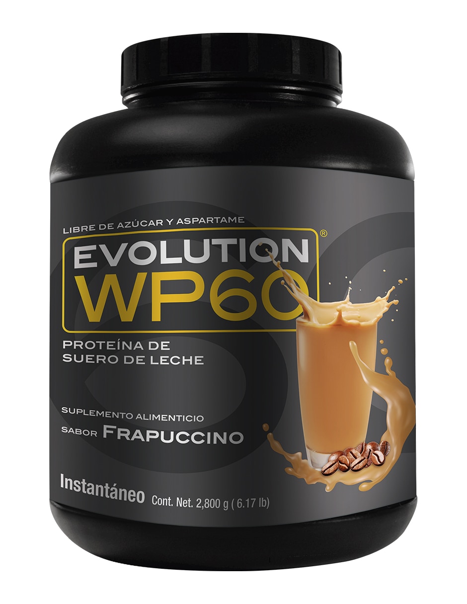 Proteína Evolution WP60 con proteína sabor frapuccino de 2.8 Kg