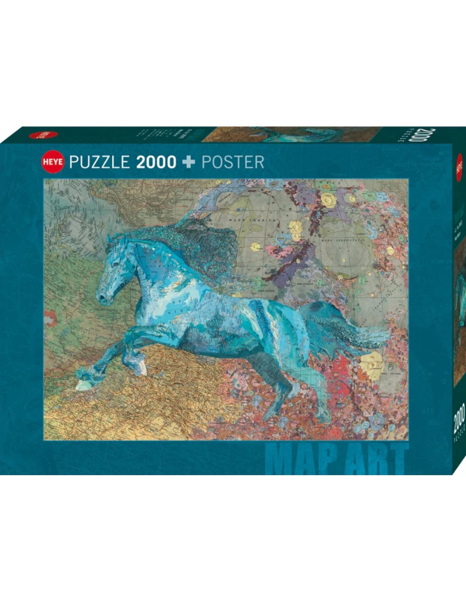 Rompecabezas artistas modernos Matthew Cusick: Mapa caballo 2000 piezas