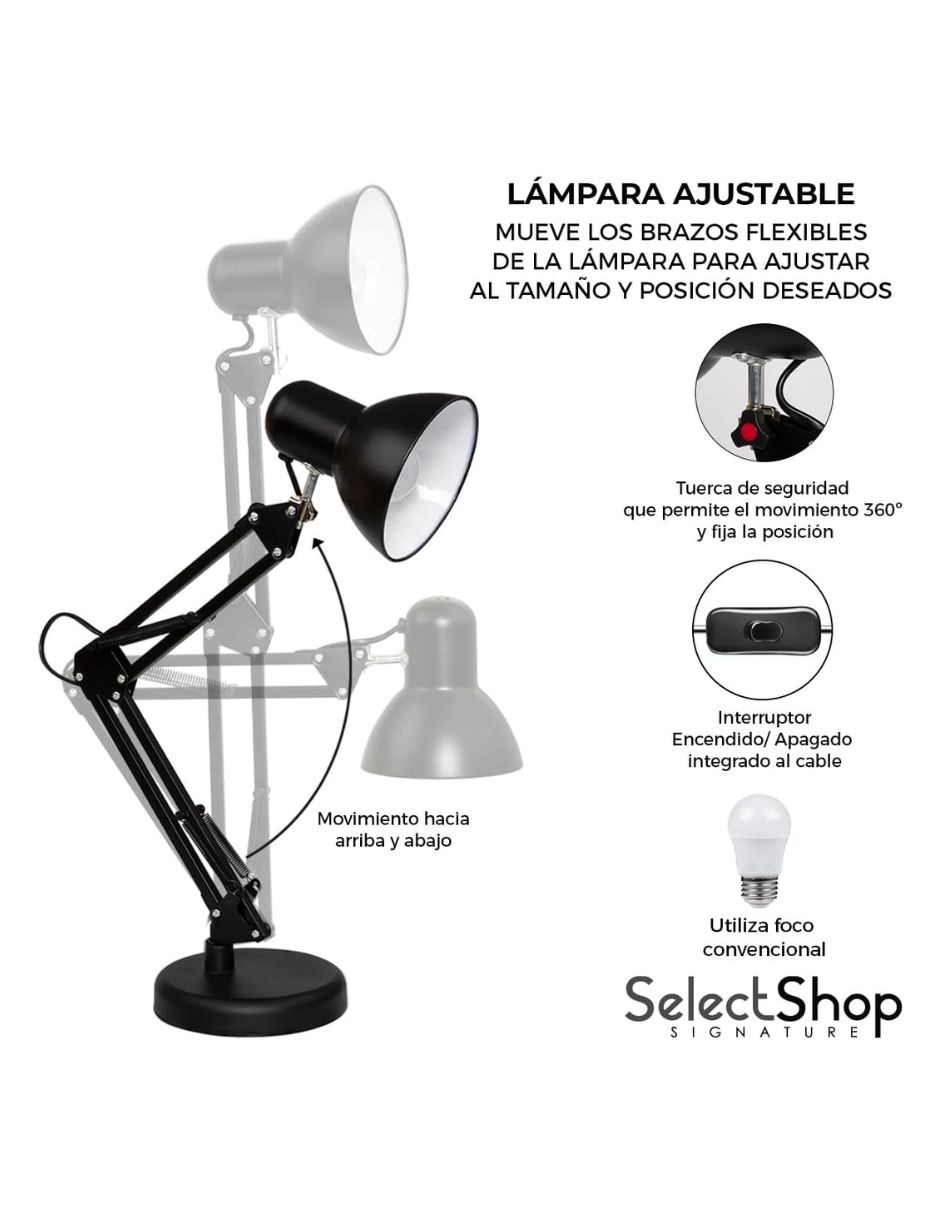 Lámpara de escritorio Selectshop blanca