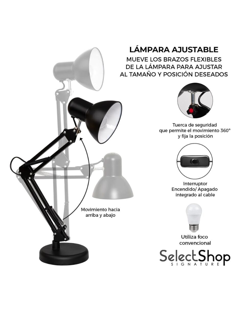Lámpara de escritorio blanca