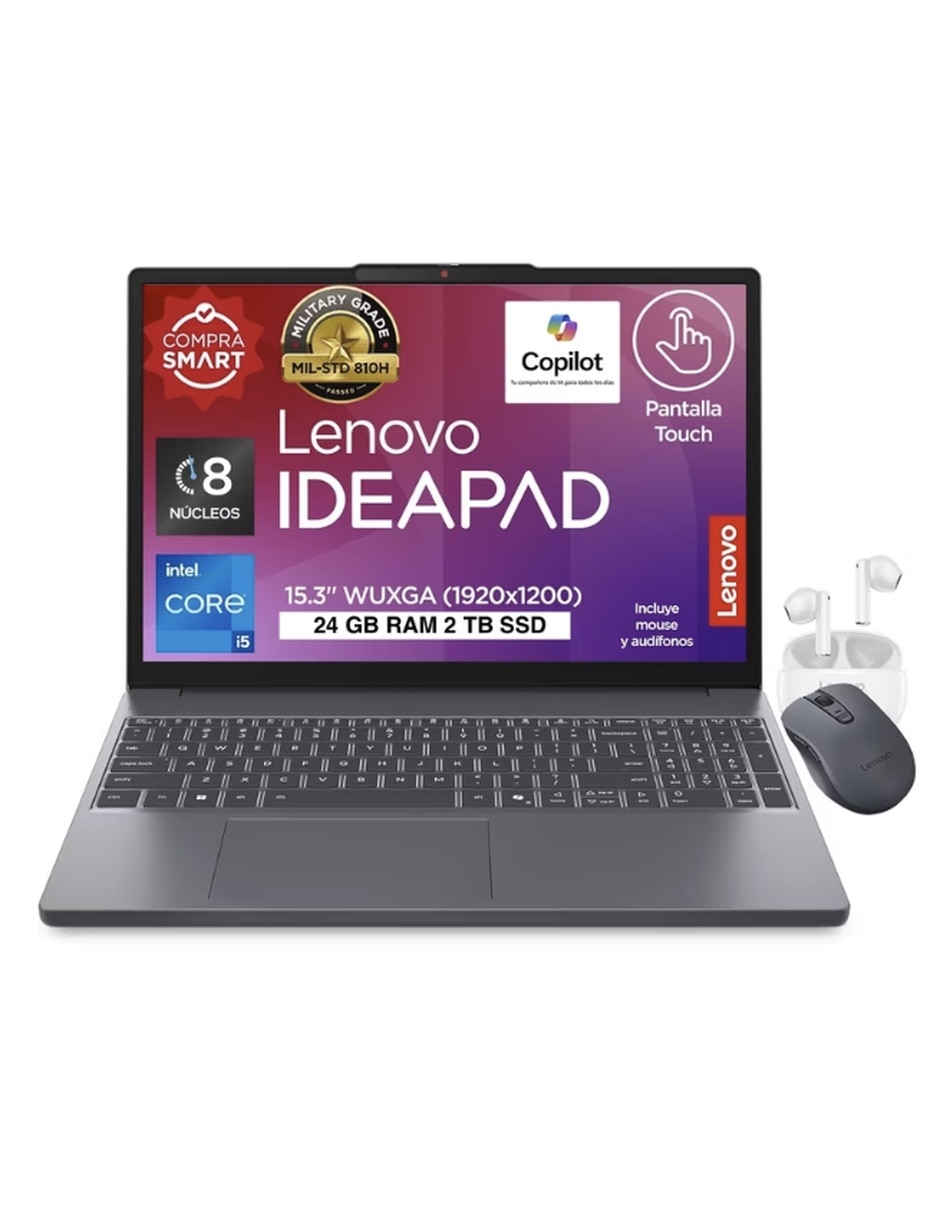 LENOVO Laptop 2 en 1 touch Lenovo Ideapad Slim 3 15.3 pulgadas WUXGA Intel Core i5 Intel UHD Graphics 24 GB RAM 2 TB SSD