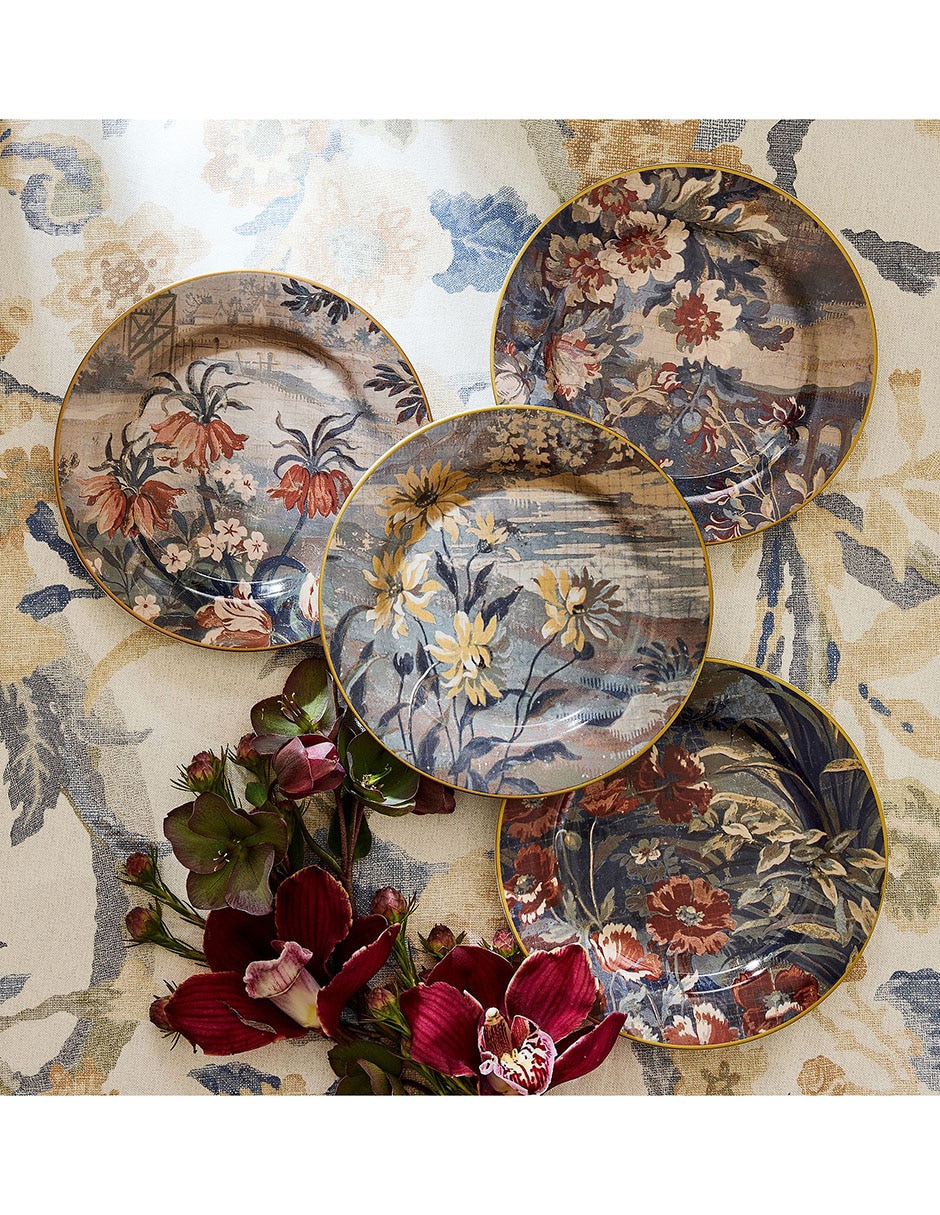 Set platos kravet folly scenic para postre de cerámica 4 piezas 2