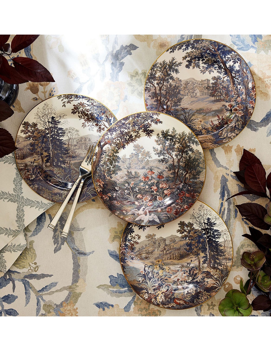 Set de plato para postre kravet folly scenic de cerámica 4 piezas 2