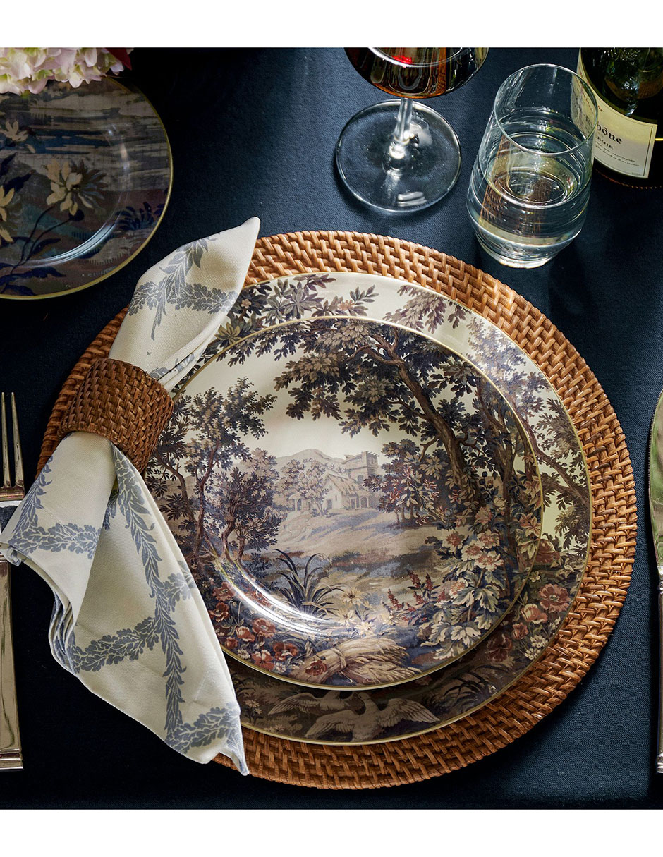 Set de plato para postre kravet folly scenic de cerámica 4 piezas 3