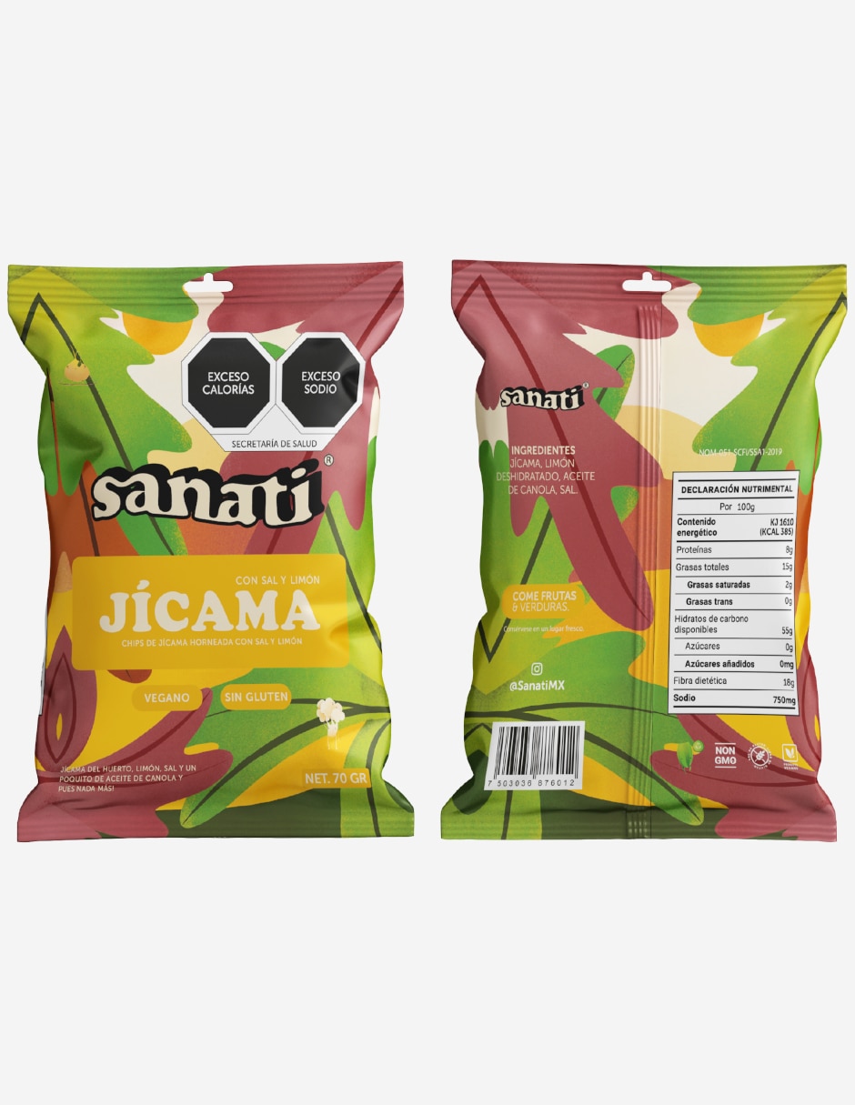 Bolsa de chips Jicama Sal y Limón Sanati