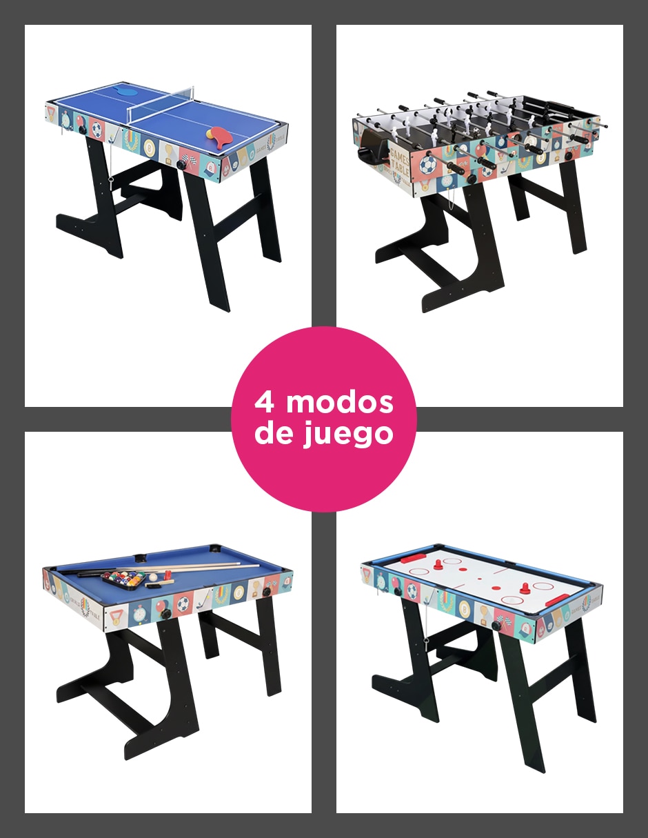 Mesa multijuegos 4 en 1 Vanlig cuatro retos mesa arcade plegable
