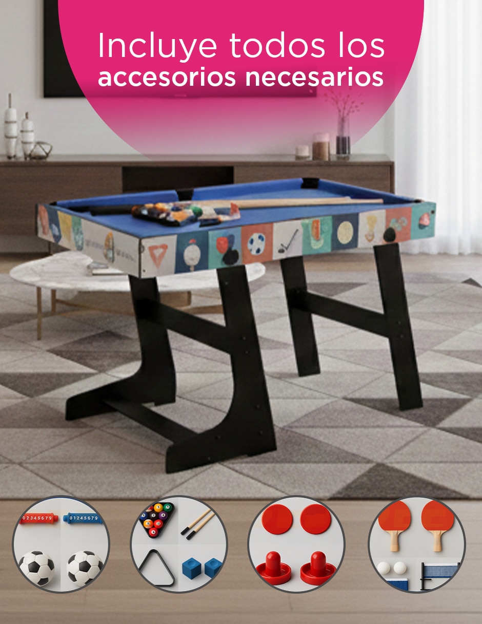 Mesa multijuegos 4 en 1 Vanlig cuatro retos mesa arcade plegable