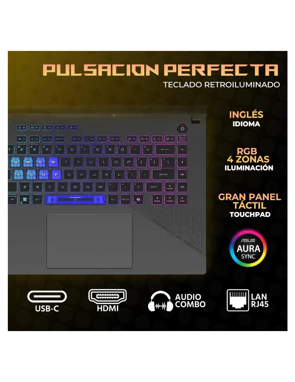 Laptop gamer ROG Strix G16 16 pulgadas Full HD+ AMD Ryzen 9 NVIDIA GeForce RTX 5070 64 GB RAM 1 TB SSD 3