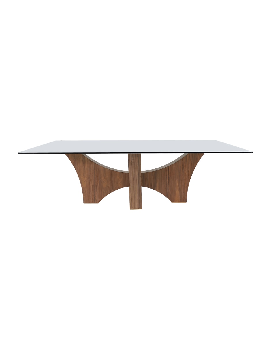 Mesa de comedor armable de cristal