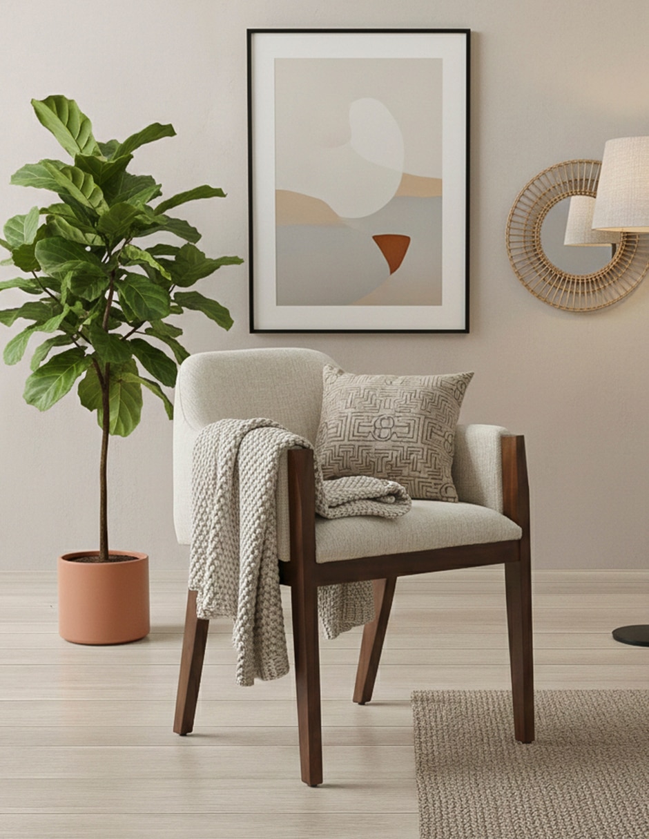 Silla con brazos de tela 6
