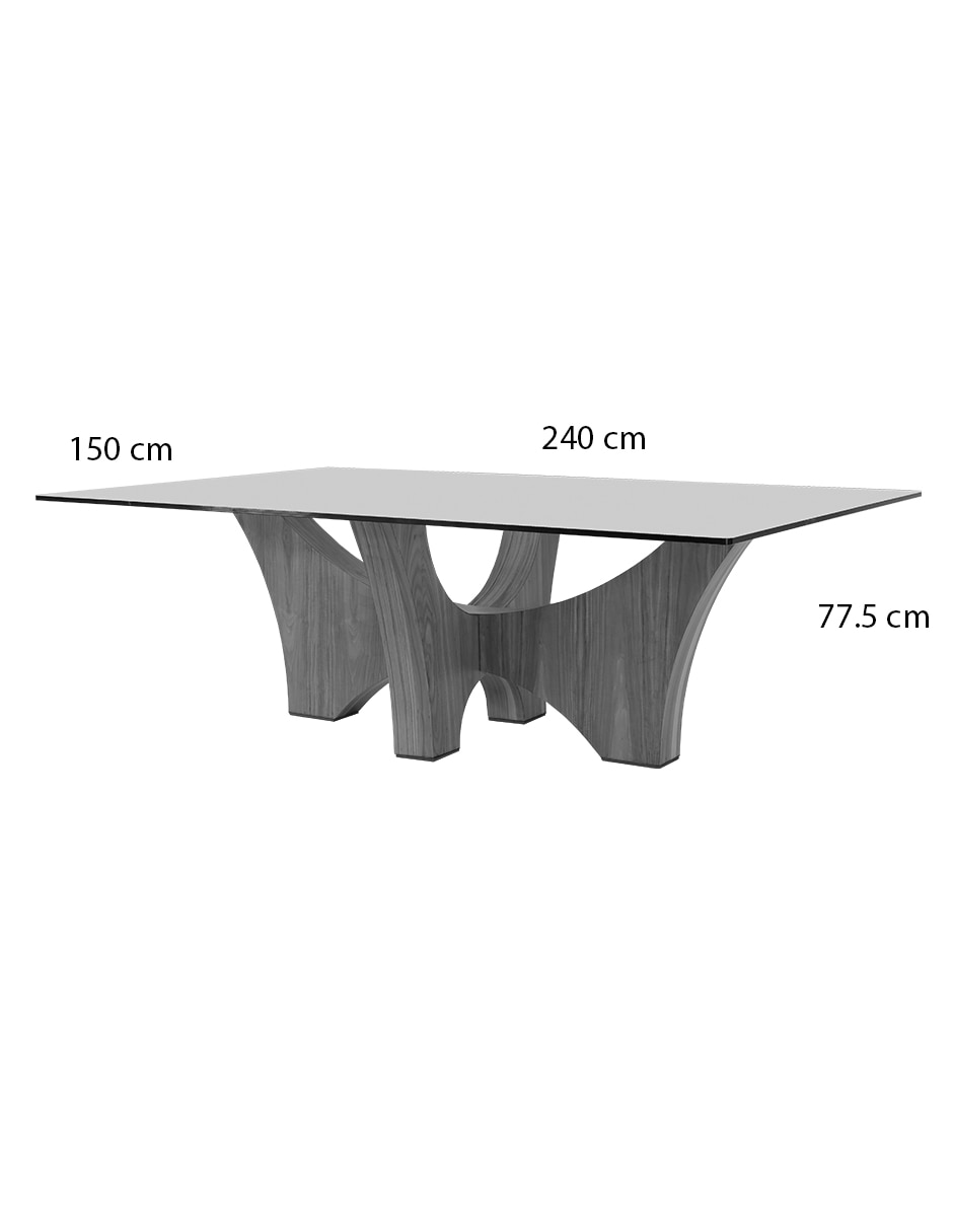 Mesa de comedor armable Del Toro de cristal