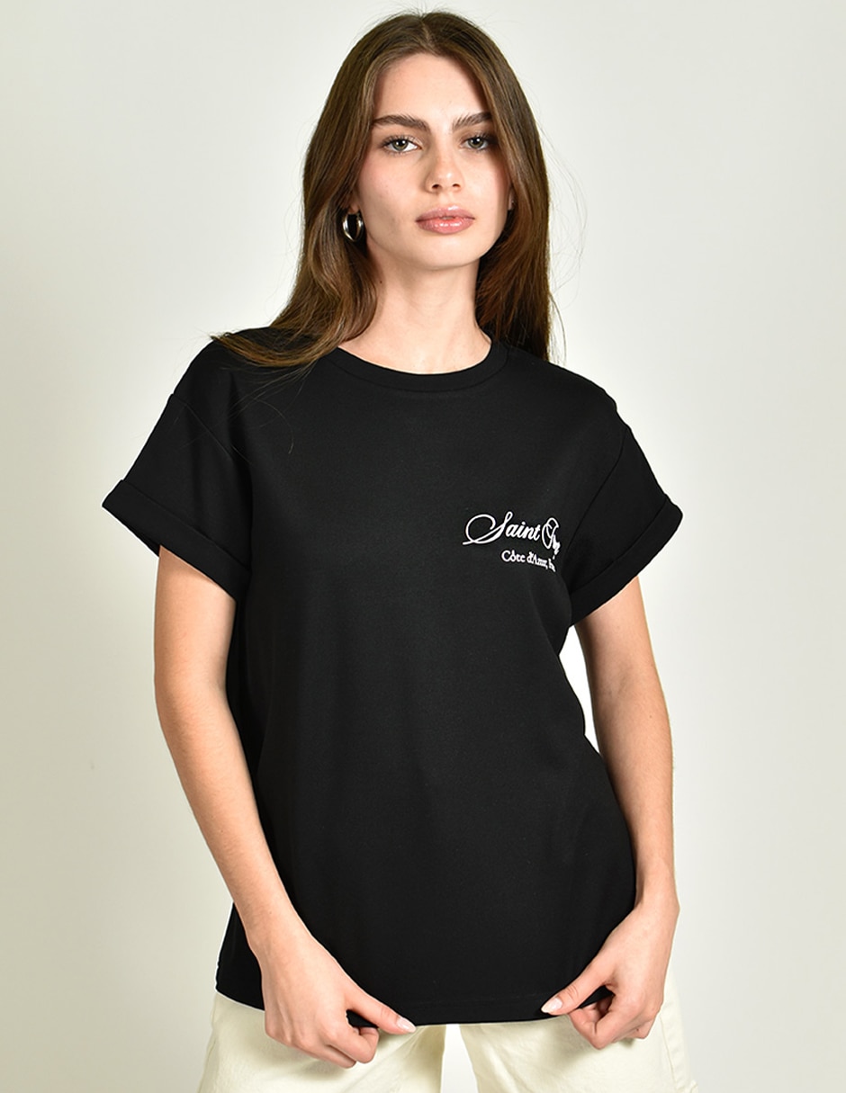 Playera manga corta cuello redondo para mujer 5