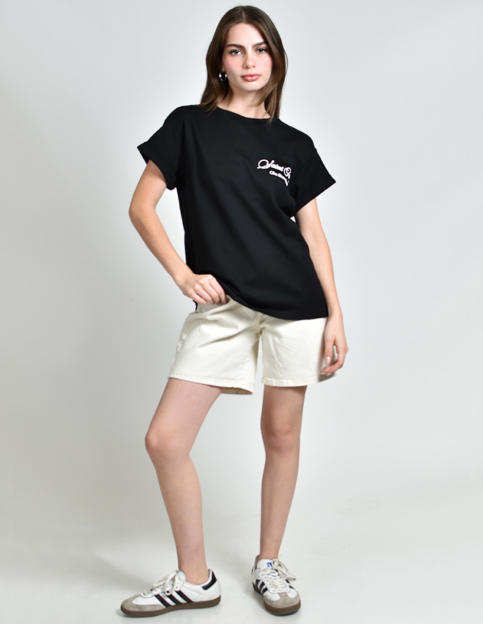Playera manga corta cuello redondo para mujer 6