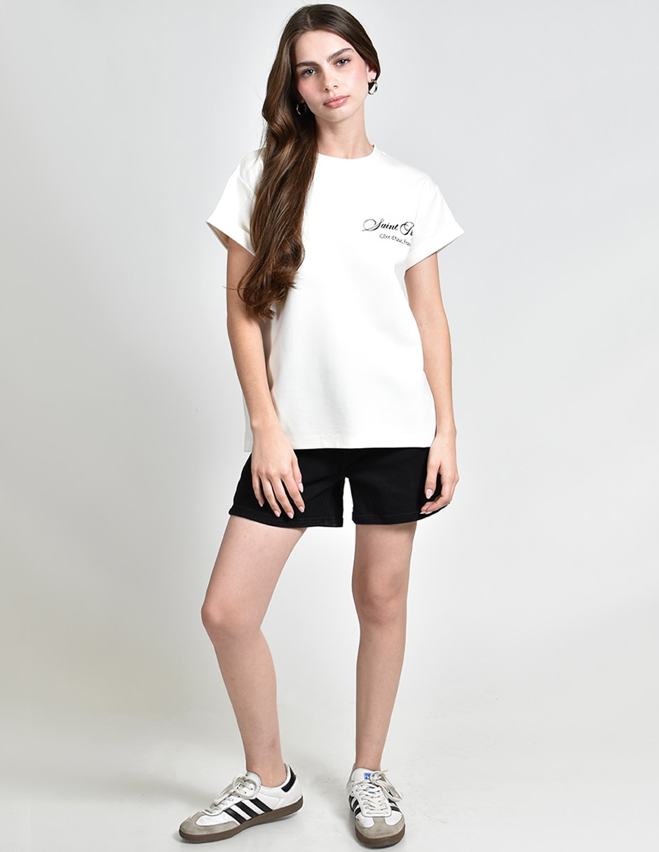 Playera manga corta cuello redondo para mujer 3