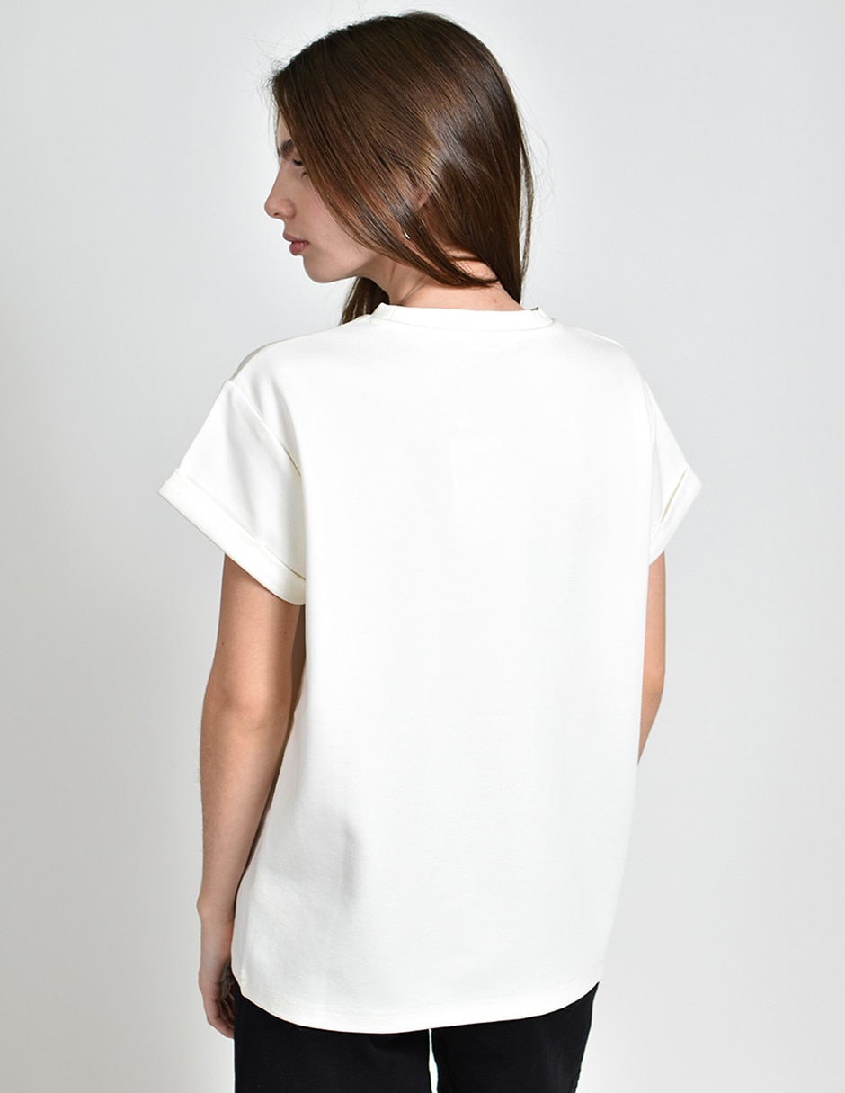 Playera manga corta cuello redondo para mujer 4