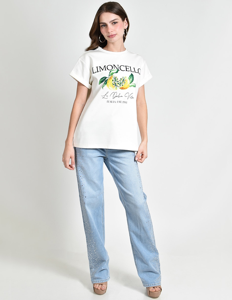 Playera manga corta cuello redondo para mujer 3