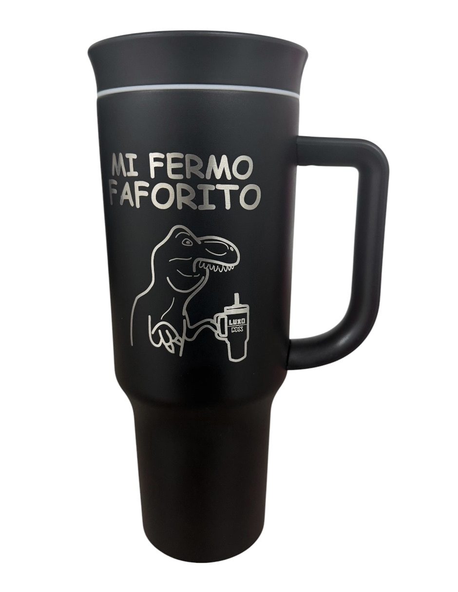 Set termo Luxo mx de acero inoxidable Dino con tapa rosca 1.2 L