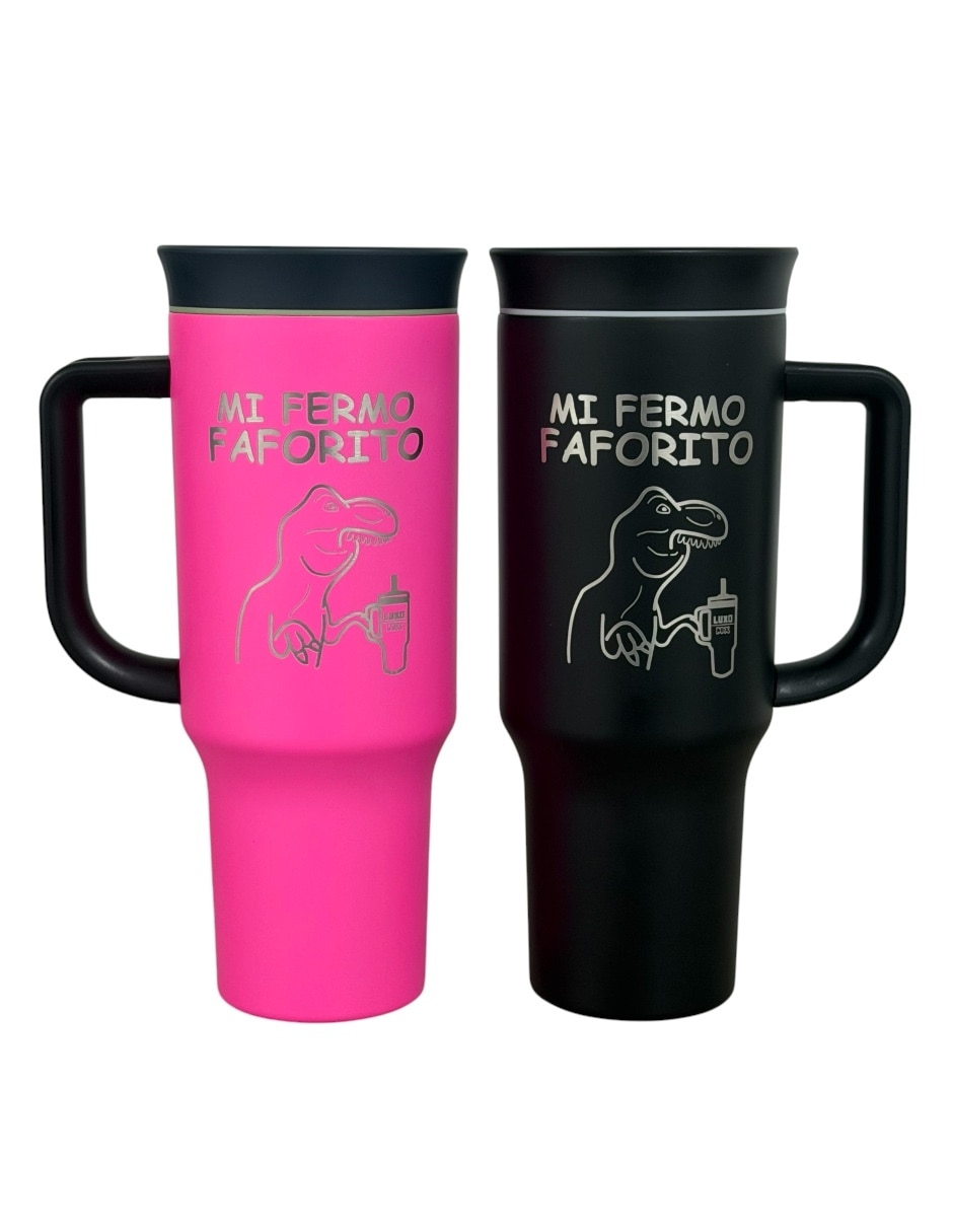 Set termo de acero inoxidable Dino con tapa rosca 1.2 L