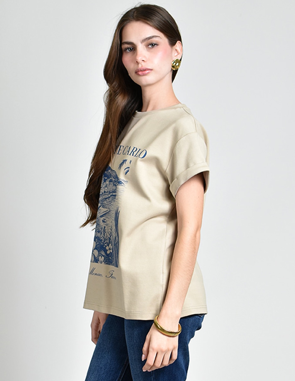 Playera manga corta cuello redondo para mujer 2