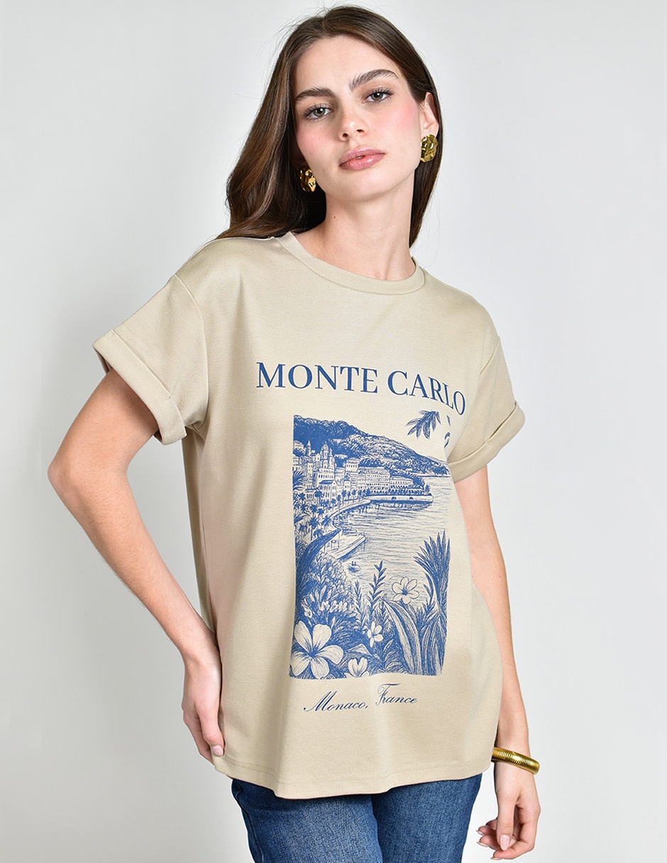 Playera manga corta cuello redondo para mujer 4