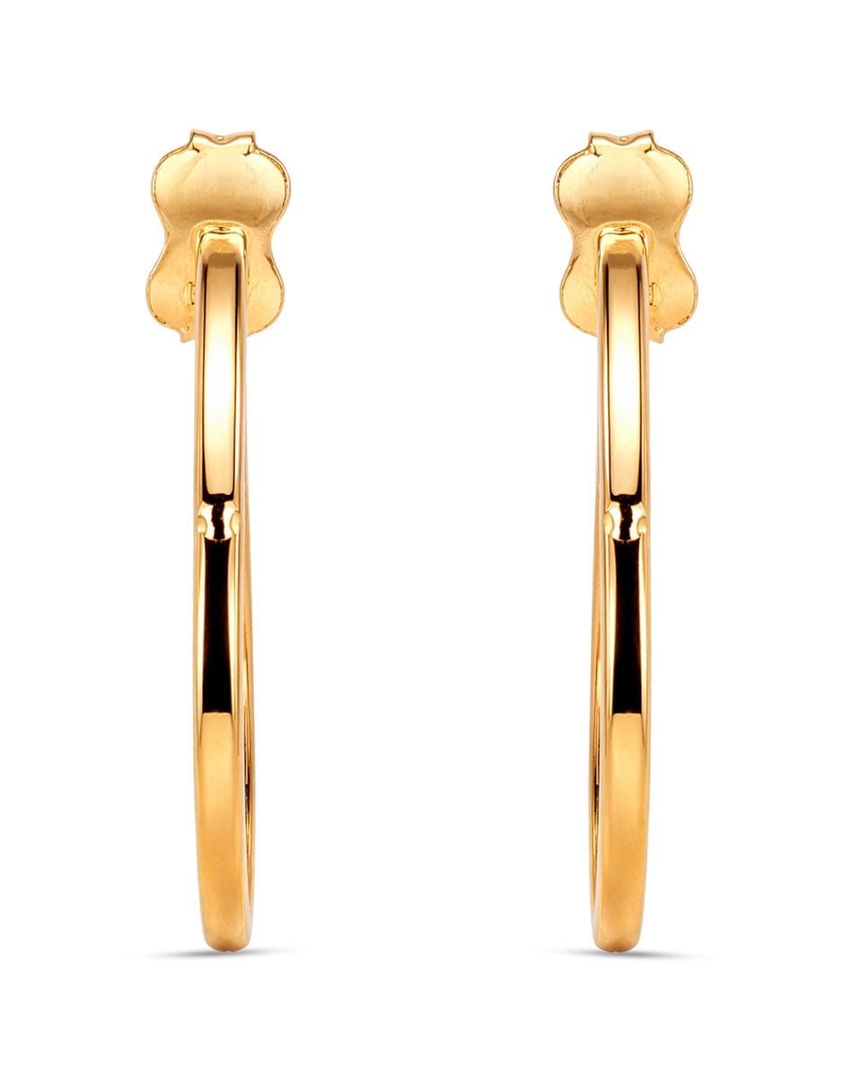 Aretes cortos de Corazón de Oro rosa 14 K con acabado brillante