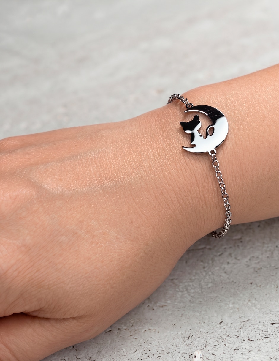Miow de acero inoxidable for cat lovers con acabado