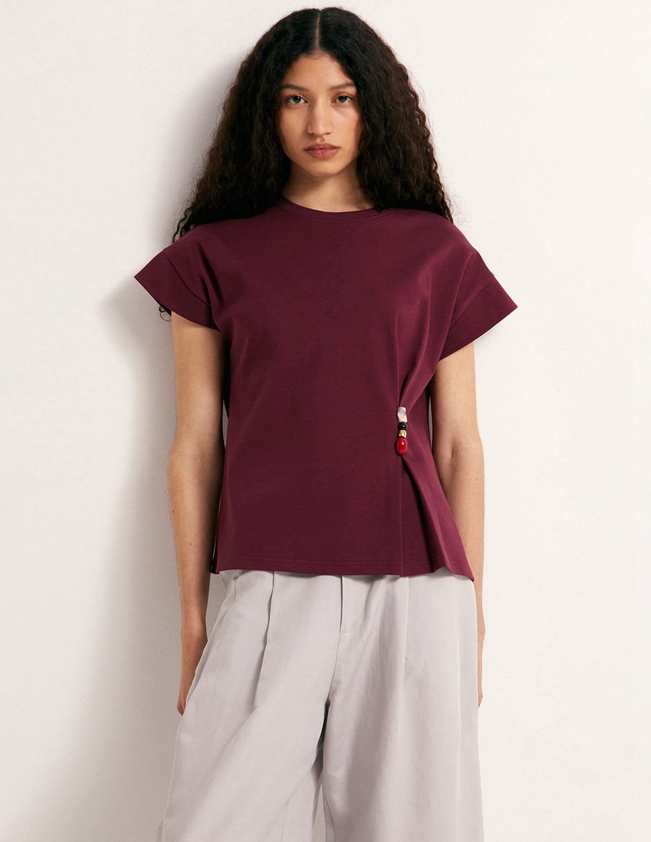 Playera manga corta cuello redondo para mujer 1