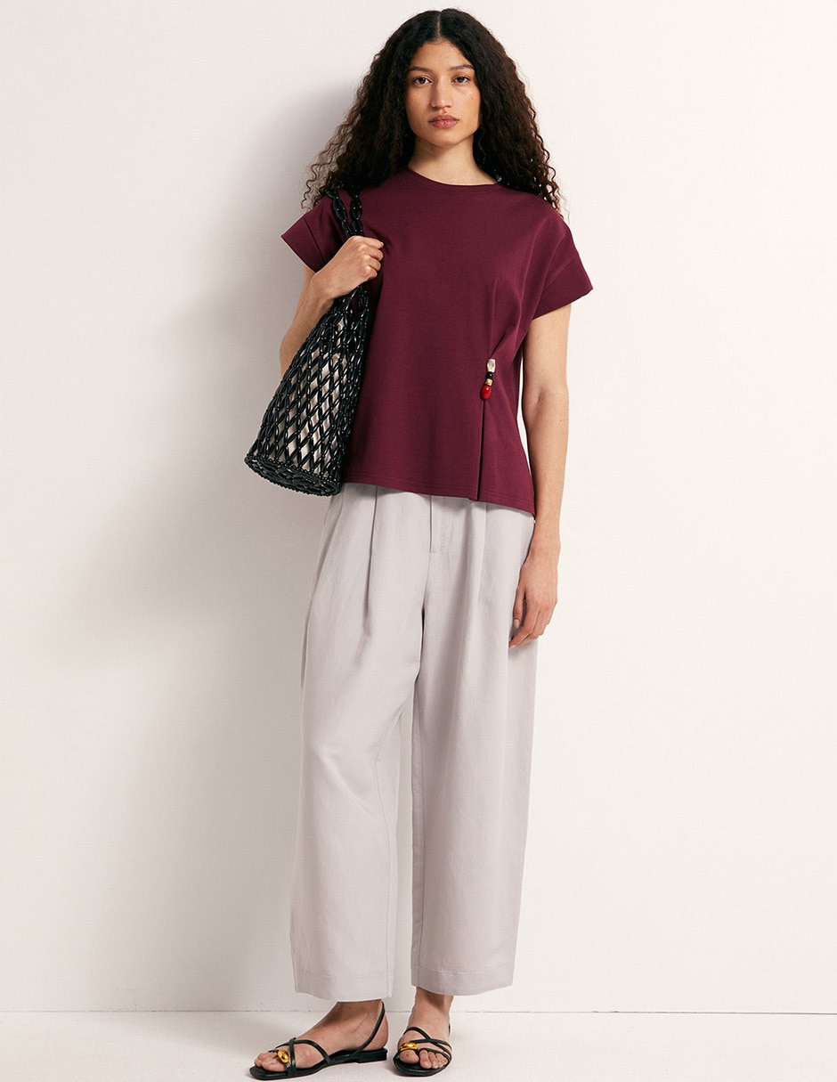 Playera manga corta cuello redondo para mujer 2