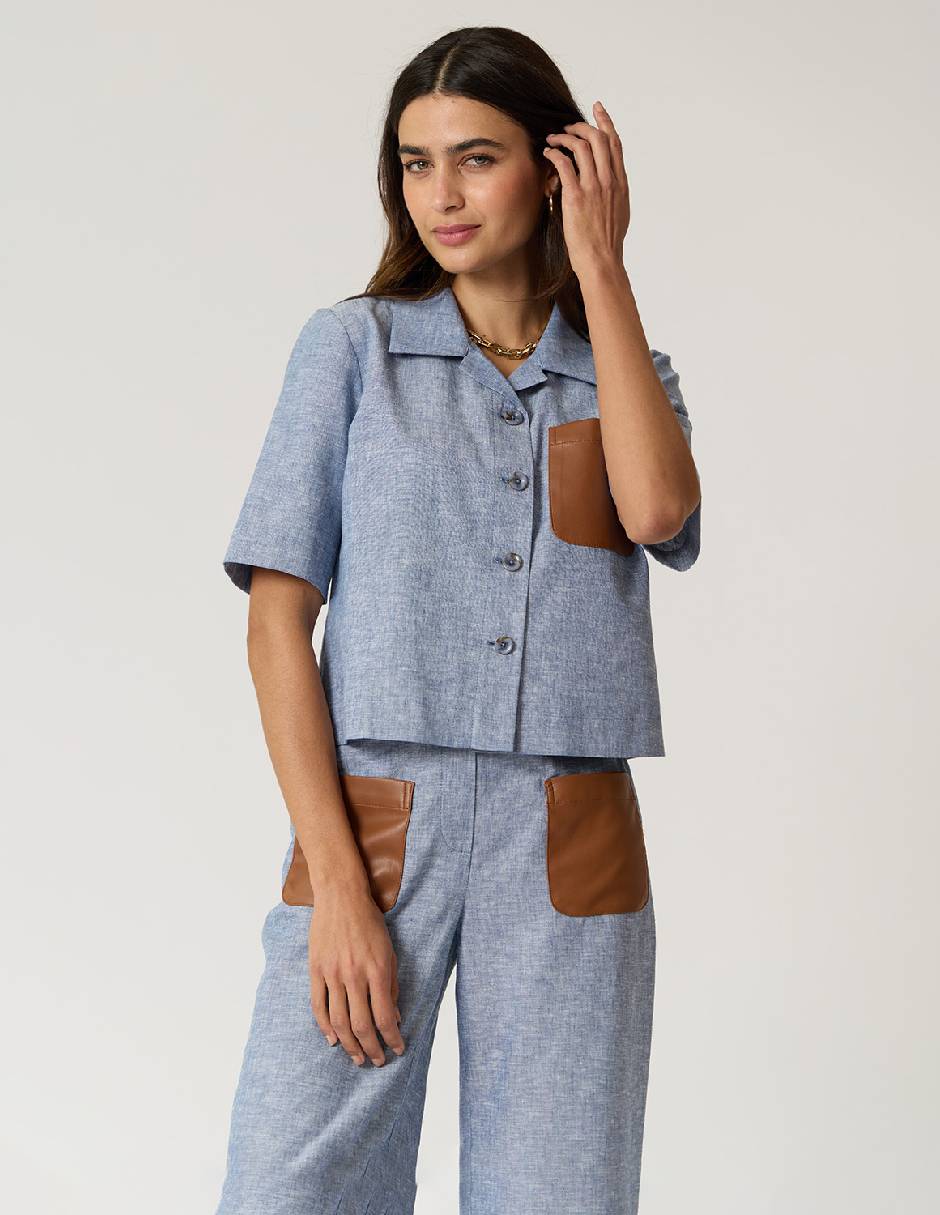 Blusa Criteria manga corta para mujer