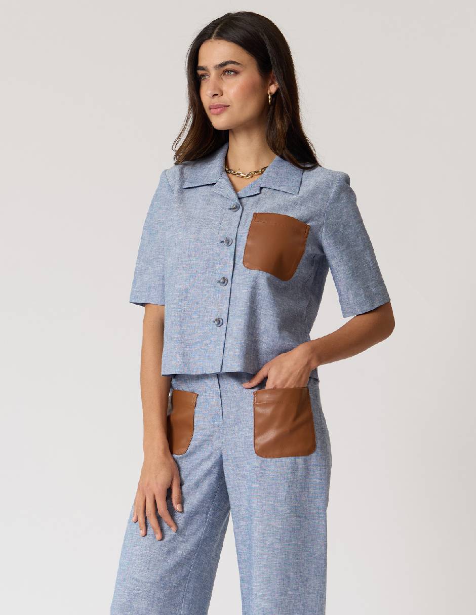 Blusa Criteria manga corta para mujer