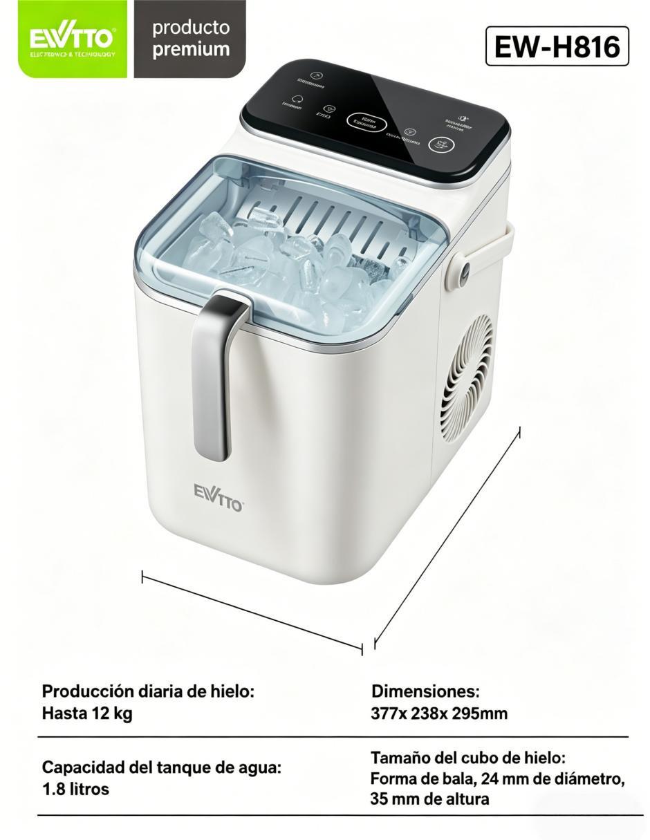 Máquina de hielo ewtto ew