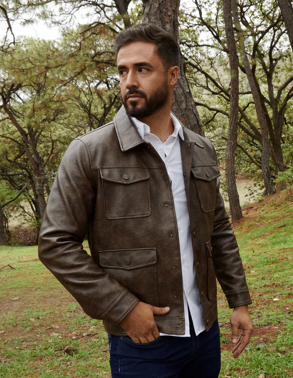 Chamarra casual wranglercon bolsillos para hombre