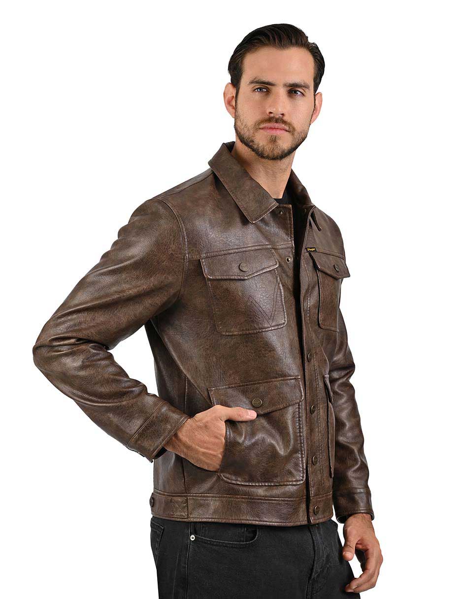 Chamarra casual wranglercon bolsillos para hombre