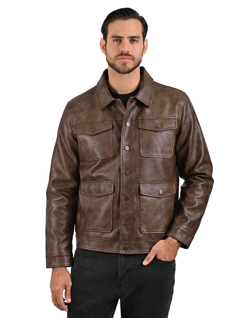 Chamarra casual wranglercon bolsillos para hombre