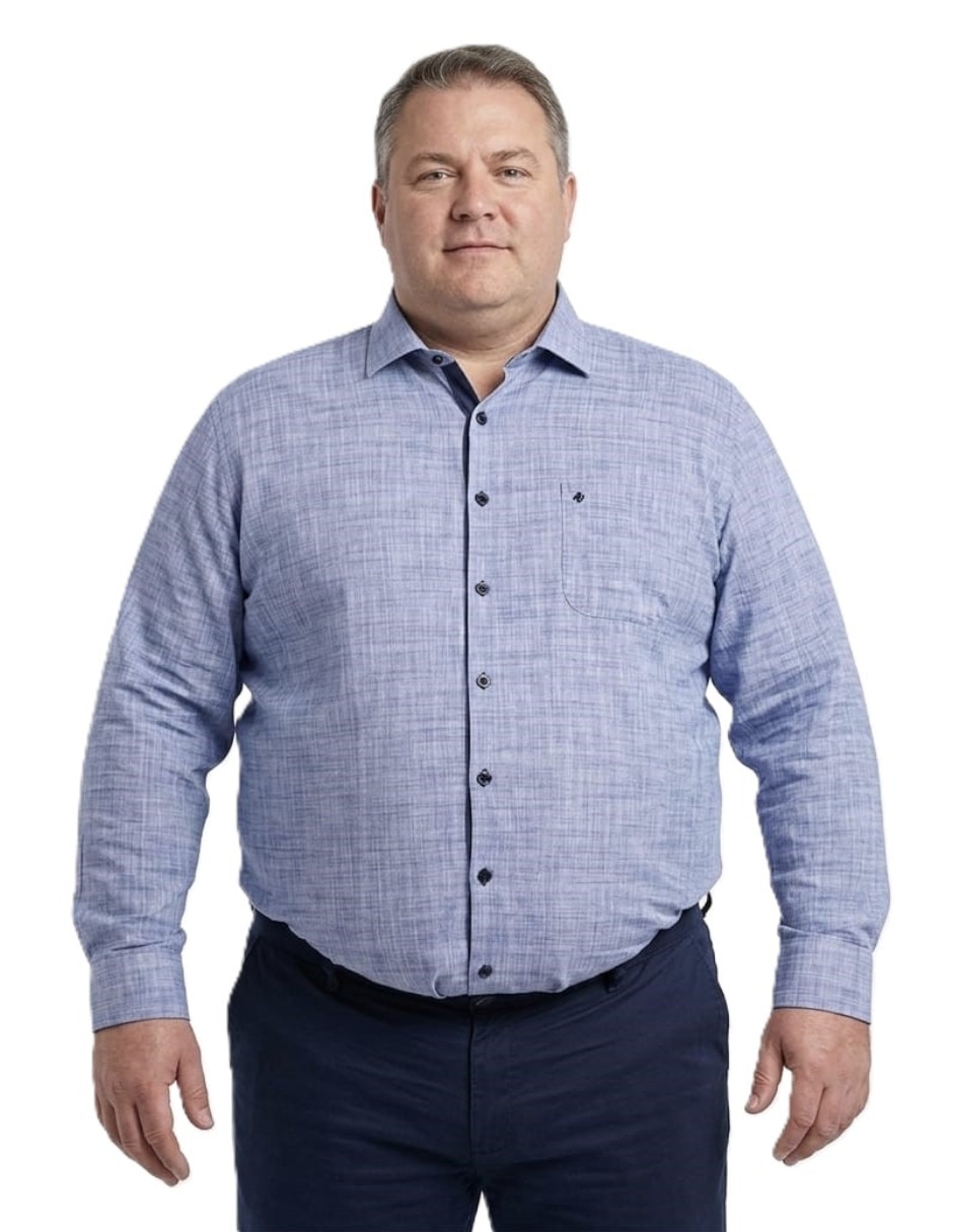 Camisa casual michel blanc de algodón manga larga para hombre