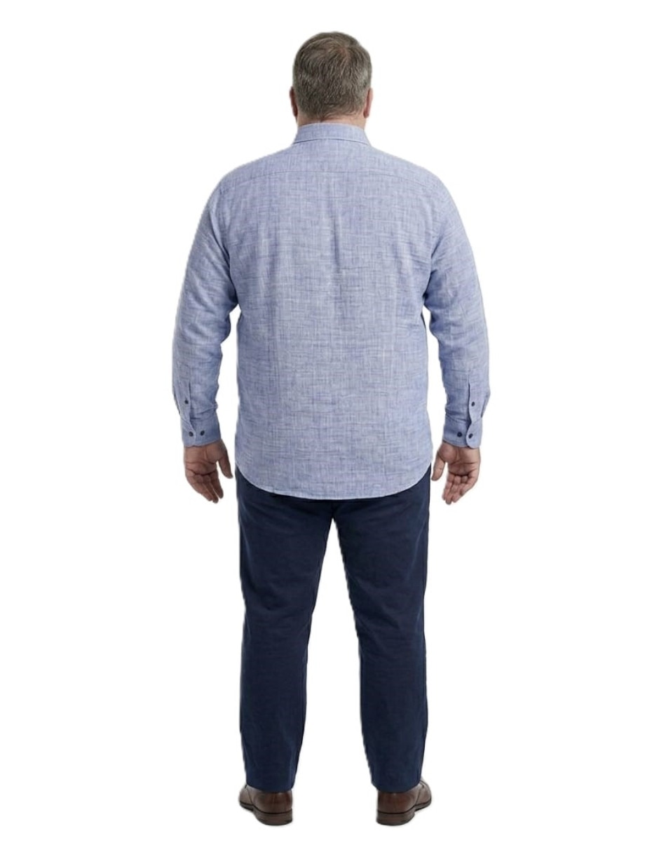 Camisa casual michel blanc de algodón manga larga para hombre